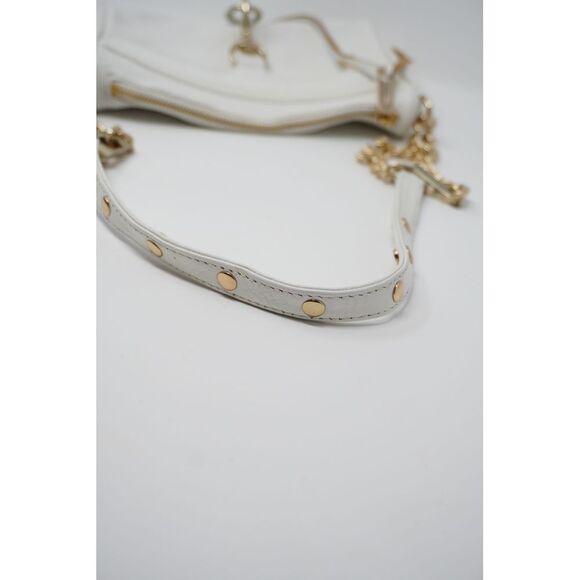 Rebecca Minkoff Mini Mac Convertible Crossbody White Leather Gold Tone Small - Picture 6 of 9